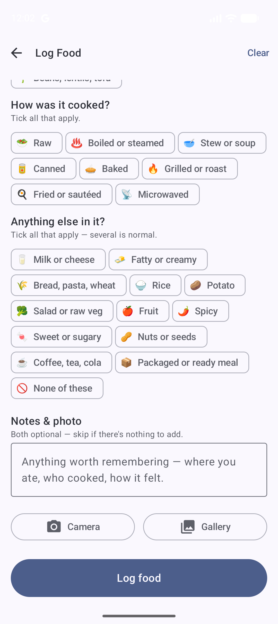 Cooking-method and ingredient chips in the food form